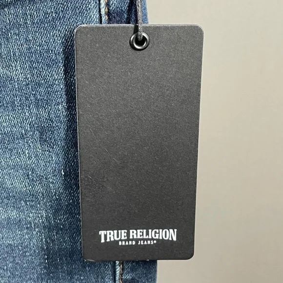 NEW True Religion Jeans Mens 33 blue denim Ricky straight leg designer casual - Picture 5 of 13